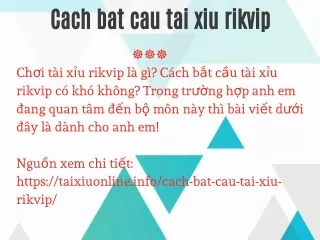 Cach bat cau tai xiu rikvip