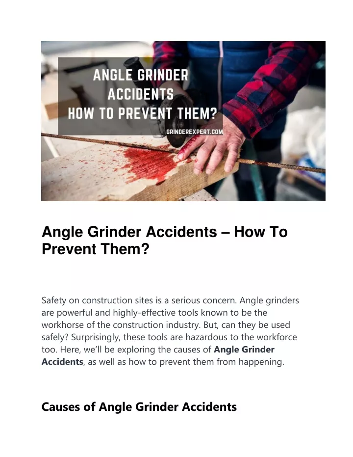 angle grinder accidents how to prevent them