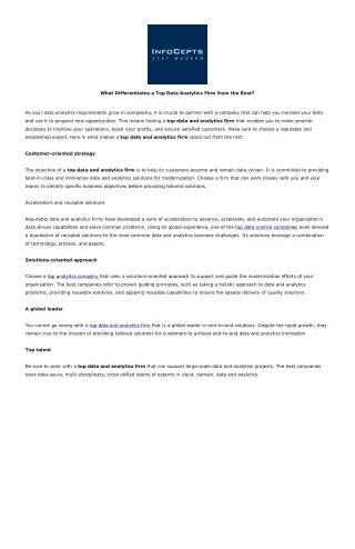 what differentiates a top data analytics firm
