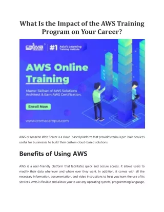 What Is the Impact of the AWS Training Program on Your Career?
