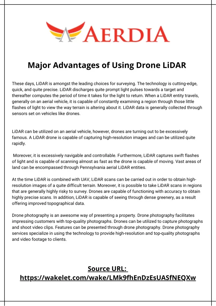 major advantages of using drone lidar