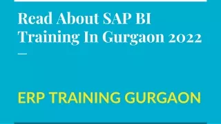 Read About SAP BI Training In Gurgaon 2022