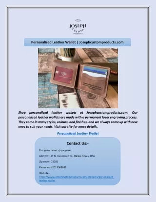 Personalized Leather Wallet | Josephcustomproducts.com