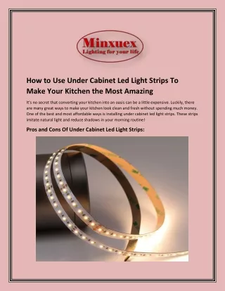 How to Use Under Cabinet Led Light Strips To Make Your Kitchen the Most Amazing