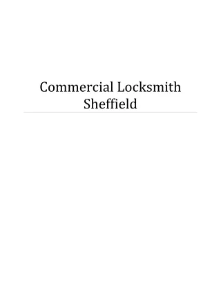 How find Commercial Locksmith Sheffield