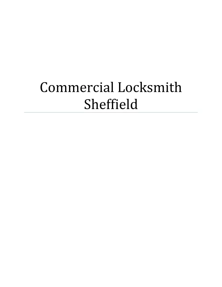 commercial locksmith sheffield