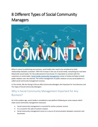 8 Different Types of Social Community Managers