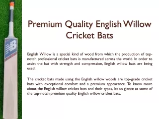 Premium Quality English Willow Cricket Bats