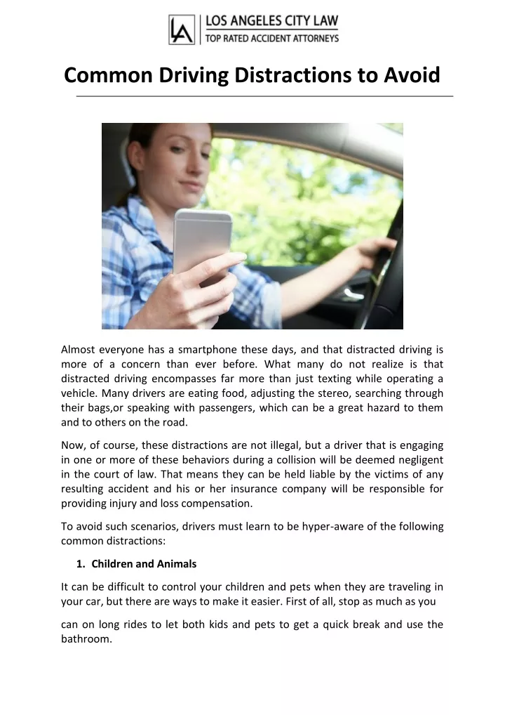 common driving distractions to avoid