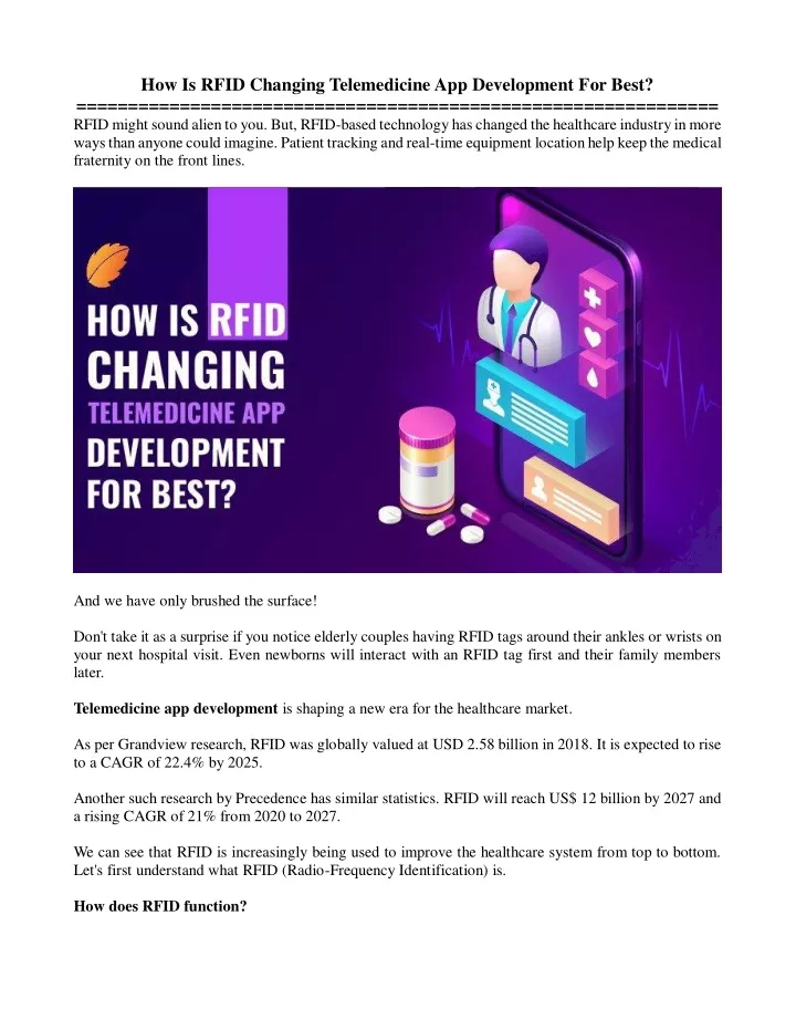 how is rfid changing telemedicine app development