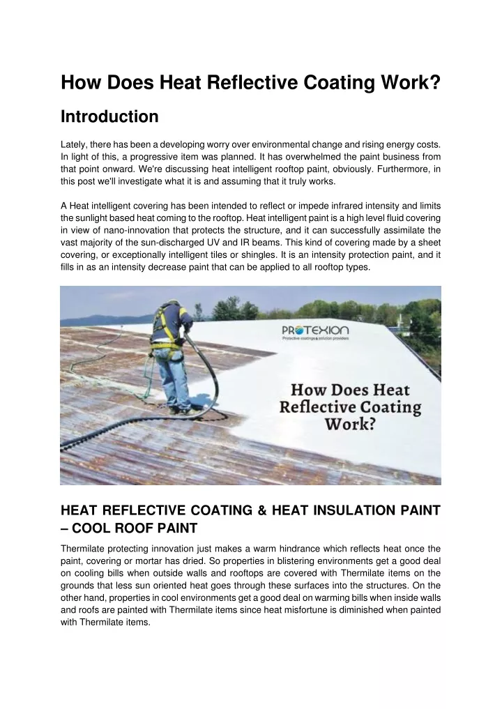 how does heat reflective coating work