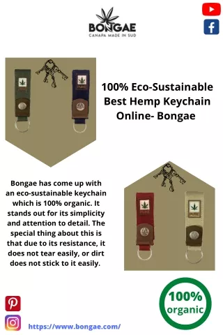 100% Eco-Sustainable Best Hemp Keychain Online- Bongae