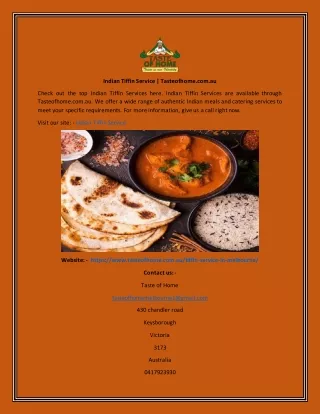 Indian Tiffin Service  Tasteofhome.com