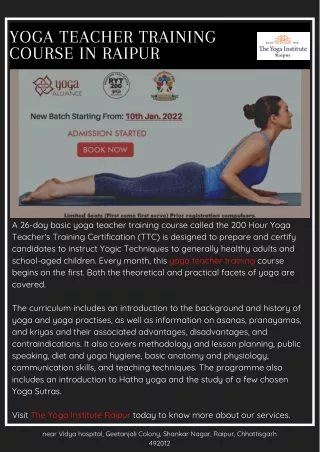 Yoga Teacher Training Course in Raipur