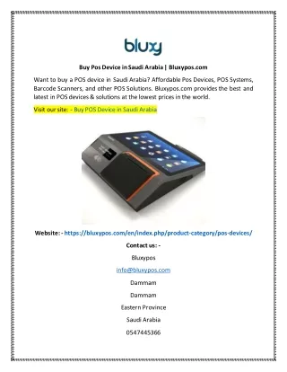 Buy Pos Device in Saudi Arabia  Bluxypos