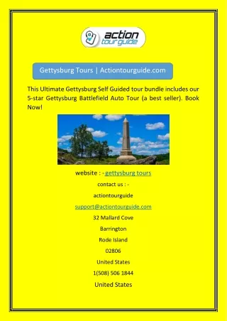 gettysburg tours actiontourguide com