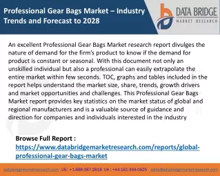 Professional Gear Bags Market – Industry Trends and Forecast to 2028
