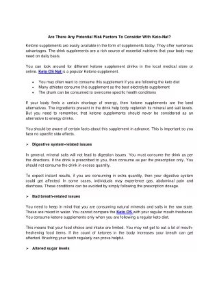 are there any potential risk factors to consider