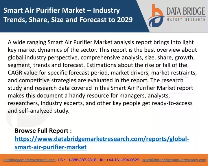 smart air purifier market industry trends share