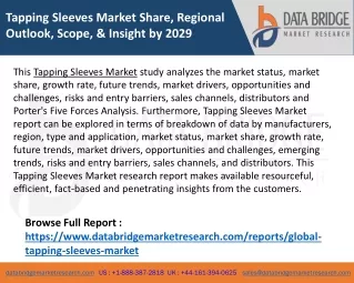 Tapping Sleeves Market Share, Regional Outlook, Scope, & Insight by 2029