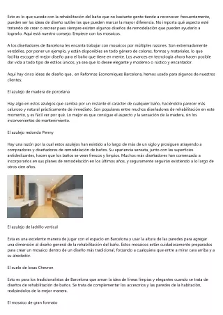 Reformas Economiques Barcelona os recomienda como encarar una reforma en su casa