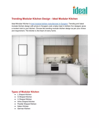 Trending Modular Kitchen Design - Ideal Modular Kitchen