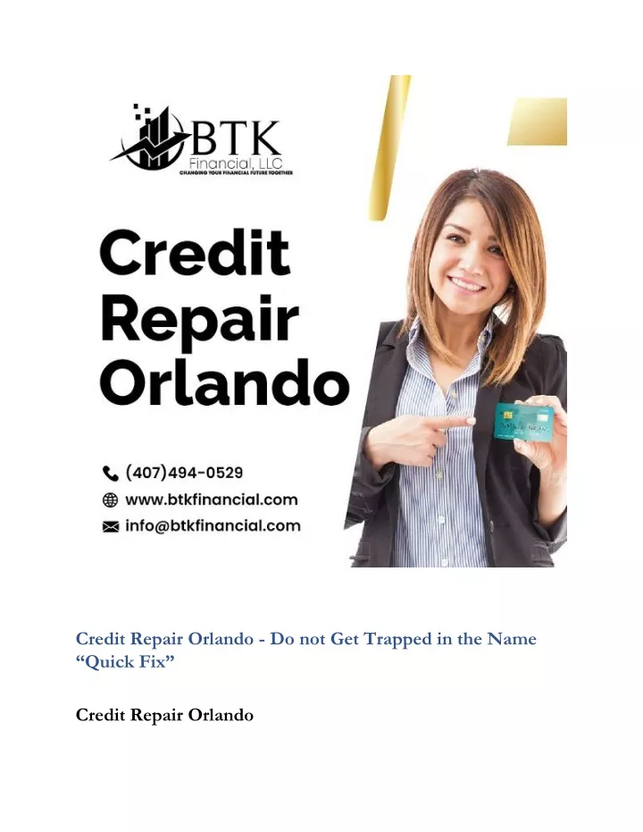 credit repair orlando do not get trapped