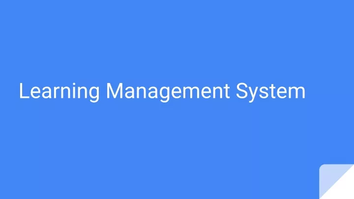 learning management system