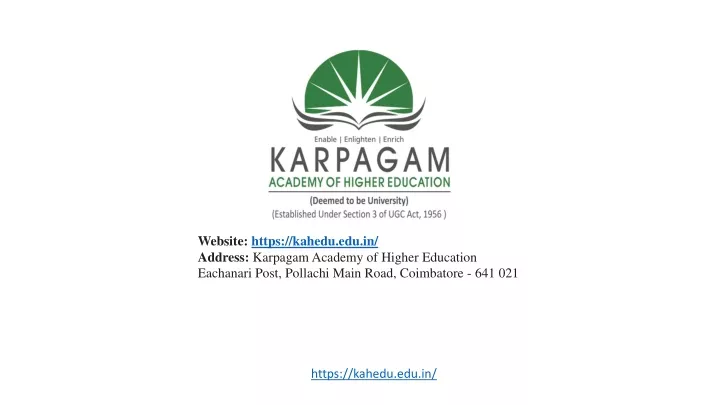 website https kahedu edu in address karpagam