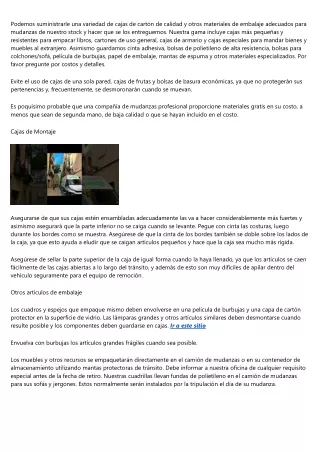 Recomendaciones de una compañía de mudanza para hacer una mudanza de forma efect