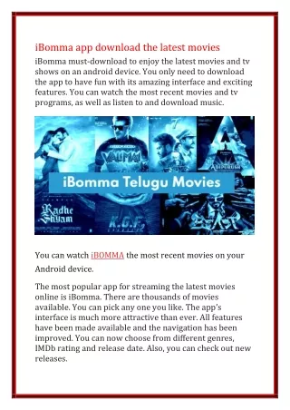 iBomma app download the latest movies