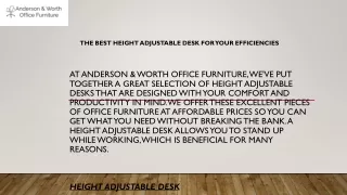 the best height adjustable desk for your efficiencies