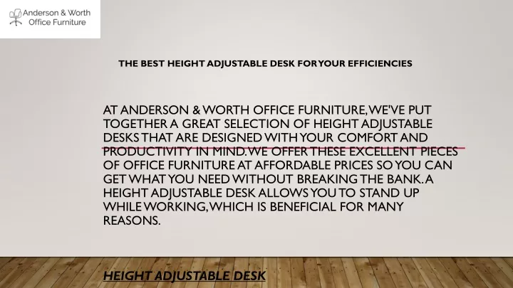 the best height adjustable desk for your efficiencies