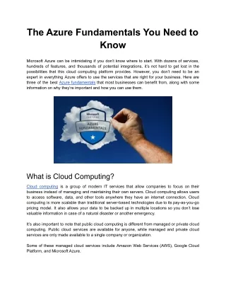 The Azure Fundamentals You Need to Know