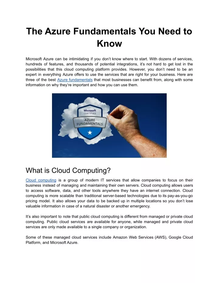 the azure fundamentals you need to know