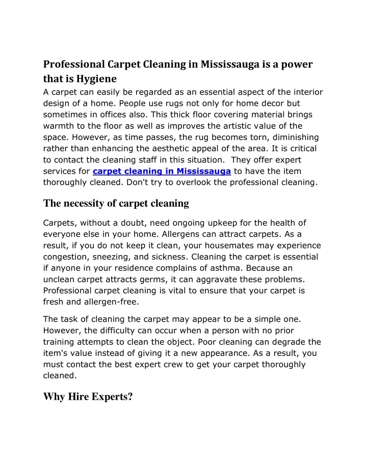 professional carpet cleaning in mississauga