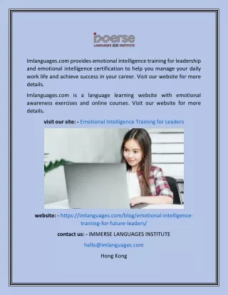 imlanguages com provides emotional intelligence