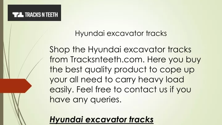 hyundai excavator tracks