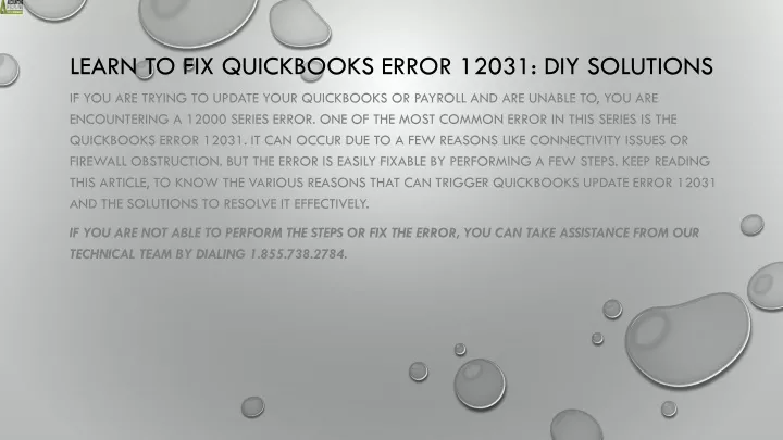 learn to fix quickbooks error 12031 diy solutions