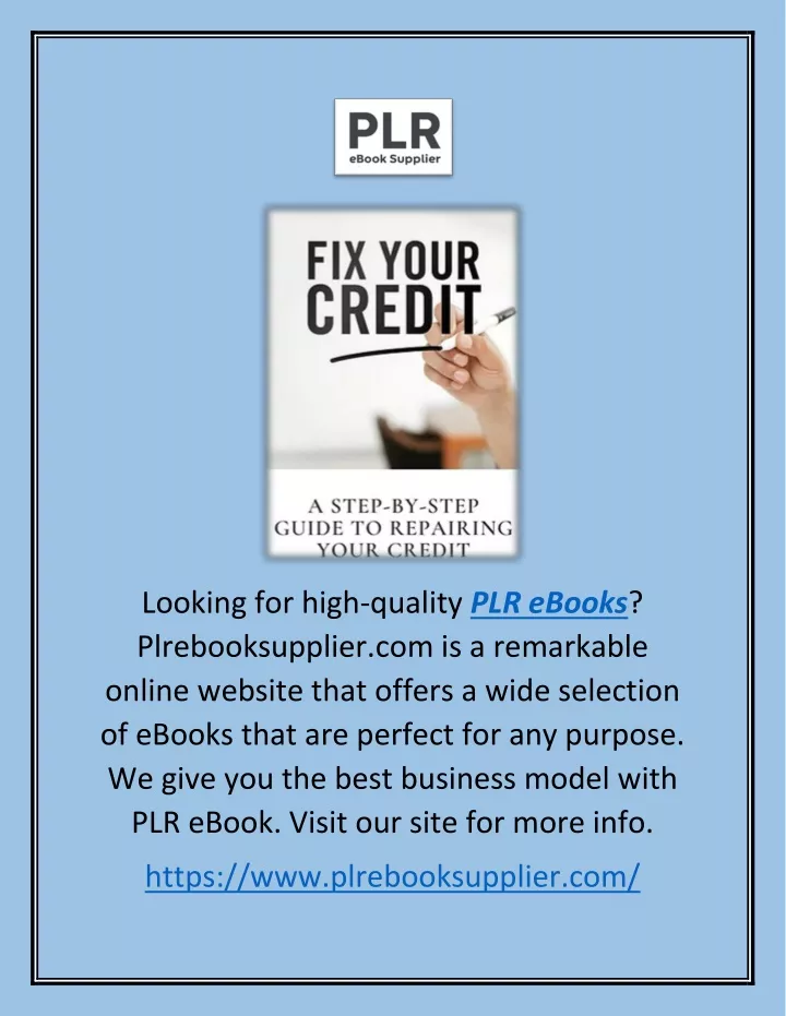 looking for high quality plr ebooks