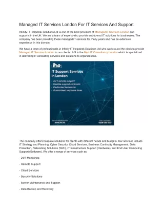 managed it services london for it services
