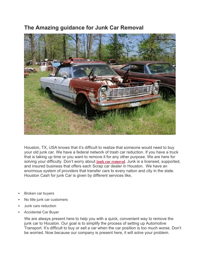 the amazing guidance for junk car removal
