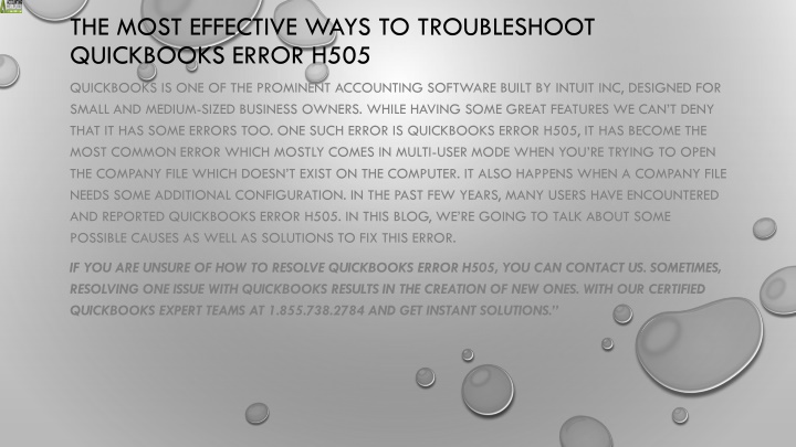 the most effective ways to troubleshoot quickbooks error h505