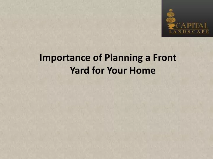 importance of planning a front yard for your home