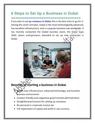 8 Steps to Set Up a Business in Dubai