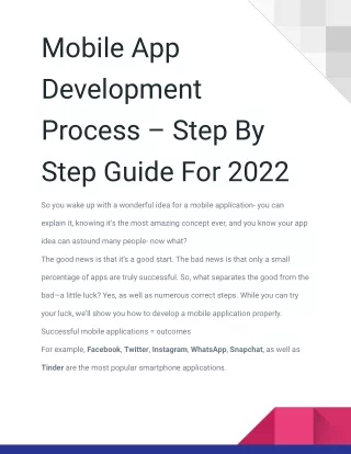 Mobile App Development Process – Step By Step Guide For 2022