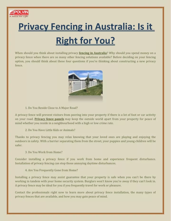 privacy fencing in australia is it right for you
