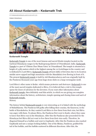 all about kedarnath kedarnath trek