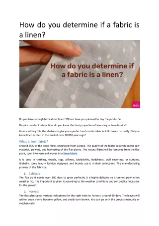 how do you determine if a fabric is a linen