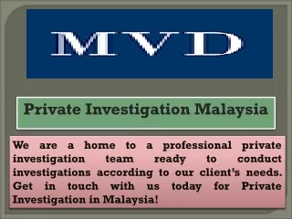 Private Investigation Malaysia